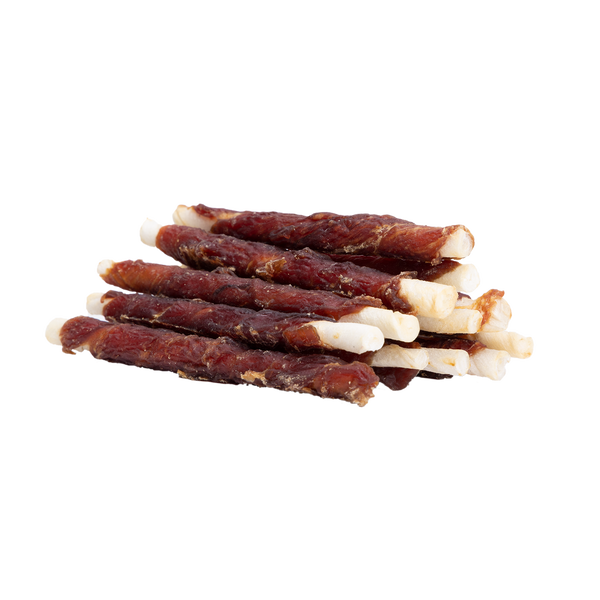 Uniq Pets Dog Snacks Woofers Duck Wraps Rawhide Sticks дъвчащи стикове за кучета с патица, 250 г