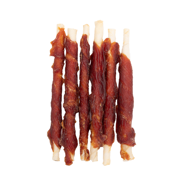 Uniq Pets Dog Snacks Woofers Duck Wraps Rawhide Sticks дъвчащи стикове за кучета с патица, 250 г