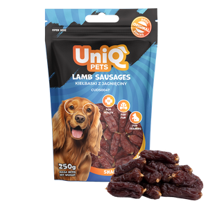 Uniq Pets Dog Snacks Woofers Lamb Sausages меки наденички за кучета с агнешко, 250 г