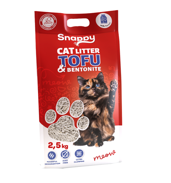 Uniq Pets Cat Snappy Tofu Cat Litter Odor Control Mixed слепваща котешка постелка 70% tofu и 30% бен