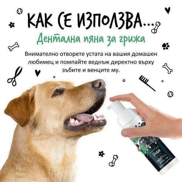 BugaLugs Dental Care Foam in Fresh Mint for Dogs & Cats Дентална Пяна за Почистване без Четкане 200ml