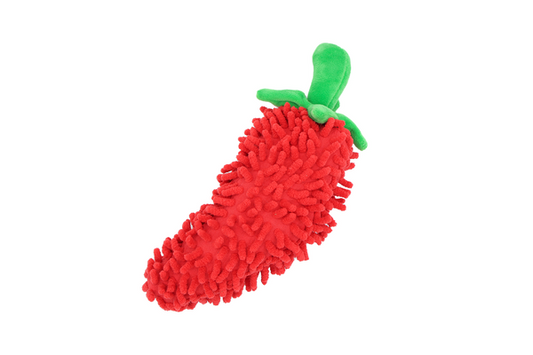 Uniq Pets Squeakies Chenille Pepper мека плюшена играчка за кучета с писукане, 24 x 10 cm