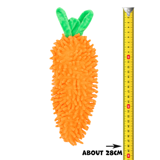 Uniq Pets Plush Dog Toy Squeakies Chenille Carrot плюшена играчка морков за кучета със звук, 28 x 10
