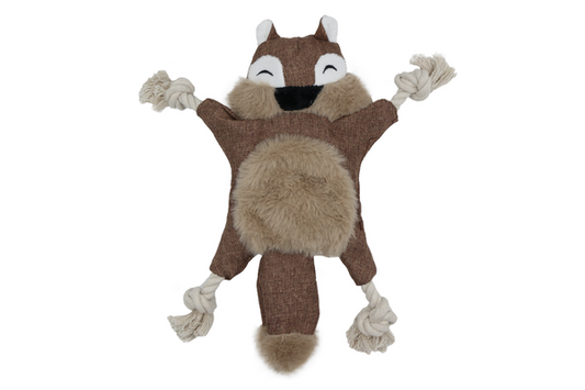 Uniq Pets Rustly Chipmunk плюшена играчка за кучета с шумолящ ефект и въжета, 28 x 26 x 6 cm