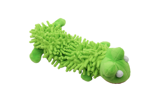Uniq Pets Plush Dog Toy Rustly Rustling Frog плюшена шумоляща играчка жаба за кучета с писукане, 24,5 x 12 x 5 cm