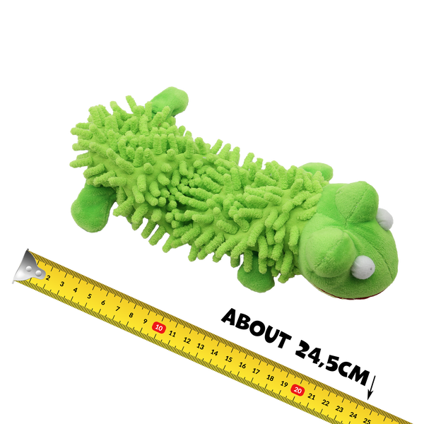 Uniq Pets Plush Dog Toy Rustly Rustling Frog плюшена шумоляща играчка жаба за кучета с писукане, 24,5 x 12 x 5 cm