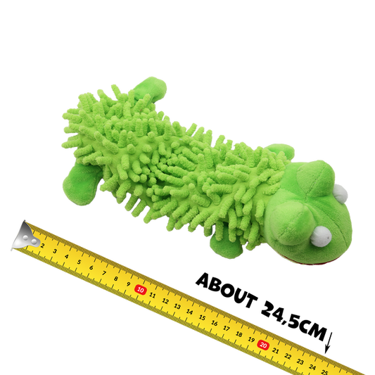 Uniq Pets Plush Dog Toy Rustly Rustling Frog плюшена шумоляща играчка жаба за кучета с писукане, 24,5 x 12 x 5 cm