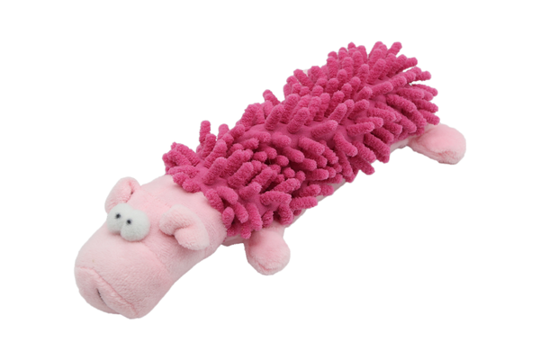 Uniq Pets Plush Dog Toy Rustly Rustling Pig плюшена шумоляща играчка прасе за кучета с писукане, 24,5 x 12 x 5 cm