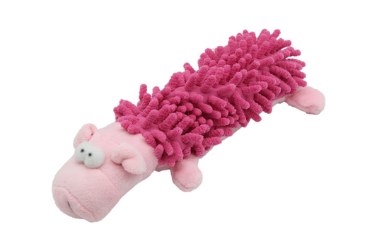 Uniq Pets Plush Dog Toy Rustly Rustling Pig плюшена шумоляща играчка прасе за кучета с писукане, 24,5 x 12 x 5 cm