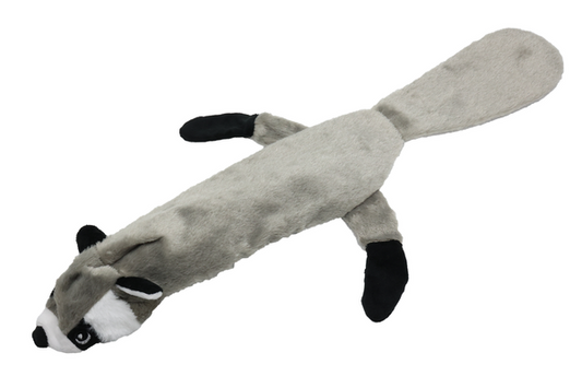 Uniq Pets Plush Dog Toy Rustly Rustling Raccoon Long дълга плюшена шумоляща играчка миеща мечка за кучета, 58 x 31 x 3 cm