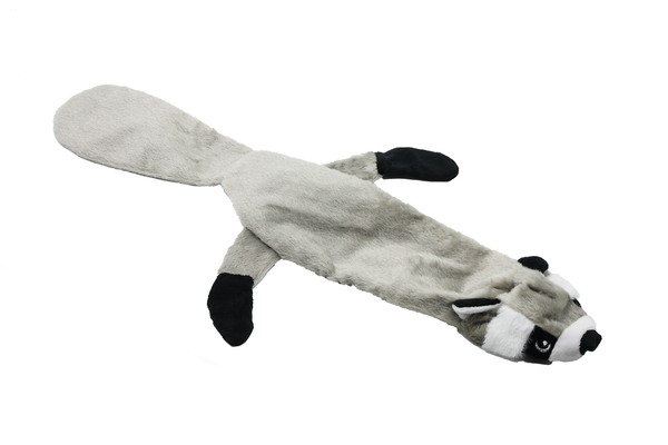 Uniq Pets Plush Dog Toy Rustly Rustling Raccoon Long дълга плюшена шумоляща играчка миеща мечка за кучета, 58 x 31 x 3 cm