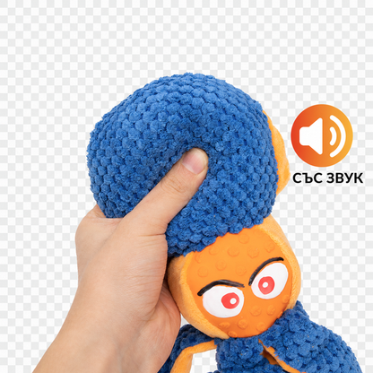 Uniq Pets Plush Dog Toy Sniffies Navy Blue Octopus плюшена играчка октопод за кучета с писукане, 43 x 9,5 x 5 cm