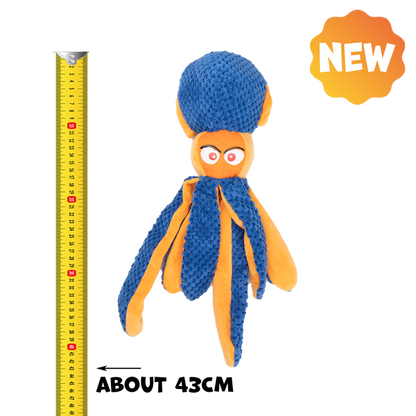 Uniq Pets Plush Dog Toy Sniffies Navy Blue Octopus плюшена играчка октопод за кучета с писукане, 43 x 9,5 x 5 cm