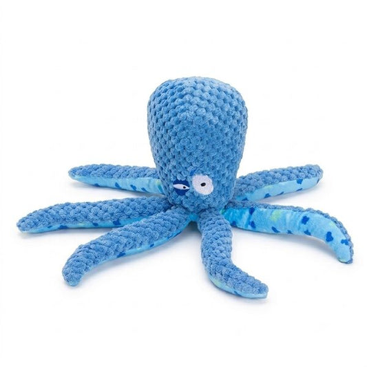 Uniq Pets Plush Dog Toy Squeakies Blue Octopus плюшена играчка октопод за кучета с писукане, 27,6 x 9,4 x 5,9 cm
