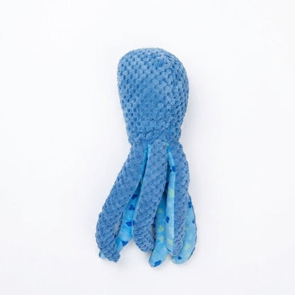 Uniq Pets Plush Dog Toy Squeakies Blue Octopus плюшена играчка октопод за кучета с писукане, 27,6 x 9,4 x 5,9 cm