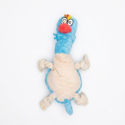 Uniq Pets Plush Dog Toy Squeakies Blue Rooster Tug Toy плюшена играчка петел за кучета с писукане и въжета, 22 x 14,5 x 18 cm