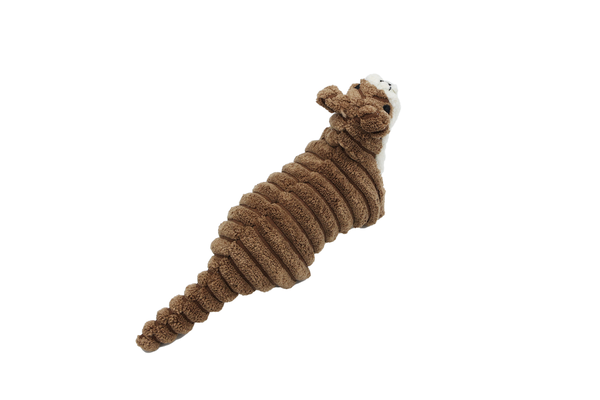 Uniq Pets Squeakies Brown Otter мека плюшена играчка видра за кучета със звук, 20 x 7 x 11 cm
