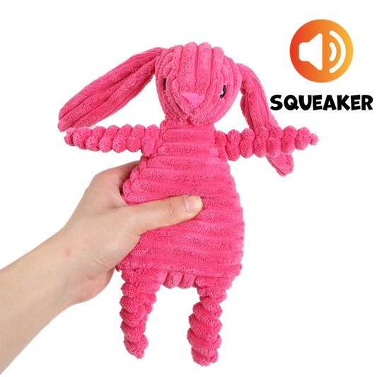 Uniq Pets Plush Dog Toy Squeakies Fuchsia Rabbit Cuddle Toy плюшена играчка за кучета със звук, 29 x 25 x 8 cm
