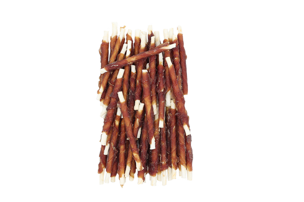 Uniq Pets Dog Snacks Rawhide Duck Wraps Rawhide Sticks лакомство за кучета с патица и сурова кожа, 500 g