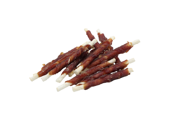 Uniq Pets Dog Snacks Rawhide Duck Wraps Rawhide Sticks лакомство за кучета с патица и сурова кожа, 500 g