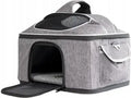 Uniq Pets Pet Transporter Bag FurTote PawCastle Pet Carrier for Cats and Small Dogs, Grey, 40 x 28 x 28 cm
