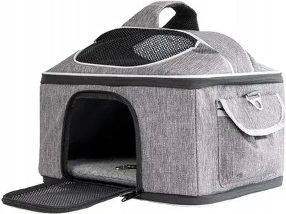 Uniq Pets Pet Transporter Bag FurTote PawCastle транспортна чанта за котки и малки кучета, сива, 40 x 28 x 28 cm