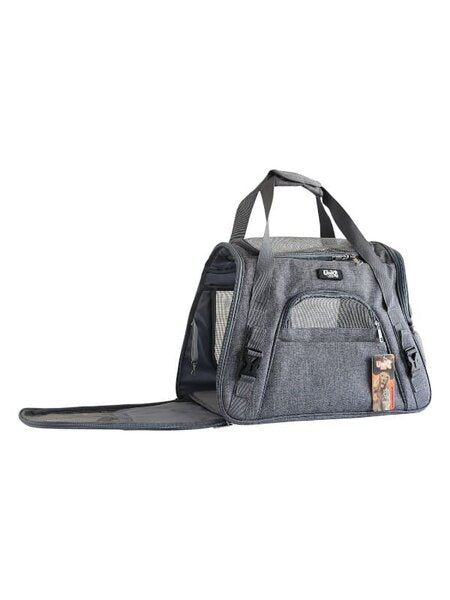 Uniq Pets Pet Transporter Bag FurTote PawVoyager транспортна чанта за котки и малки кучета, светлоотразително сива, 43 x 25 x 33 cm