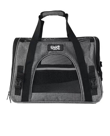 Uniq Pets Pet Transporter Bag FurTote PawVoyager транспортна чанта за котки и малки кучета, светлоотразително сива, 43 x 25 x 33 cm