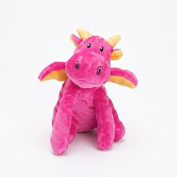 Uniq Pets Plush Dog Toy Squeakies Pink Dragon плюшена играчка дракон за кучета със звук, 27 x 18 x 1