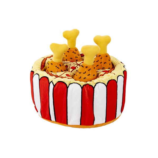 Uniq Pets Sniffies Kentucky Bucket sniff играчка за кучета с джобчета за лакомства и подвижни бутчет