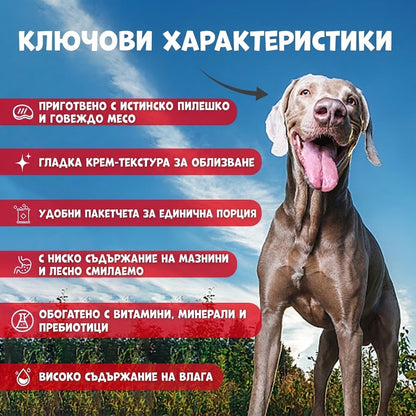 UniQ Pets Dog Snacks Wuffcream Rabbit Кремообразно лакомство за кучета с говеждо, 1 брой