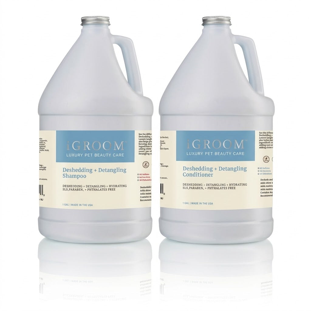 Комплект iGroom Deshedding & Detangling: шампоан + балсам, 3,8 l