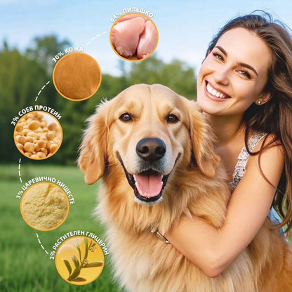 Uniq Pets Rawhide Soft Chicken Breast on Rawhide Sticks – дъвчащи лакомства за кучета с пилешко, 500 г
