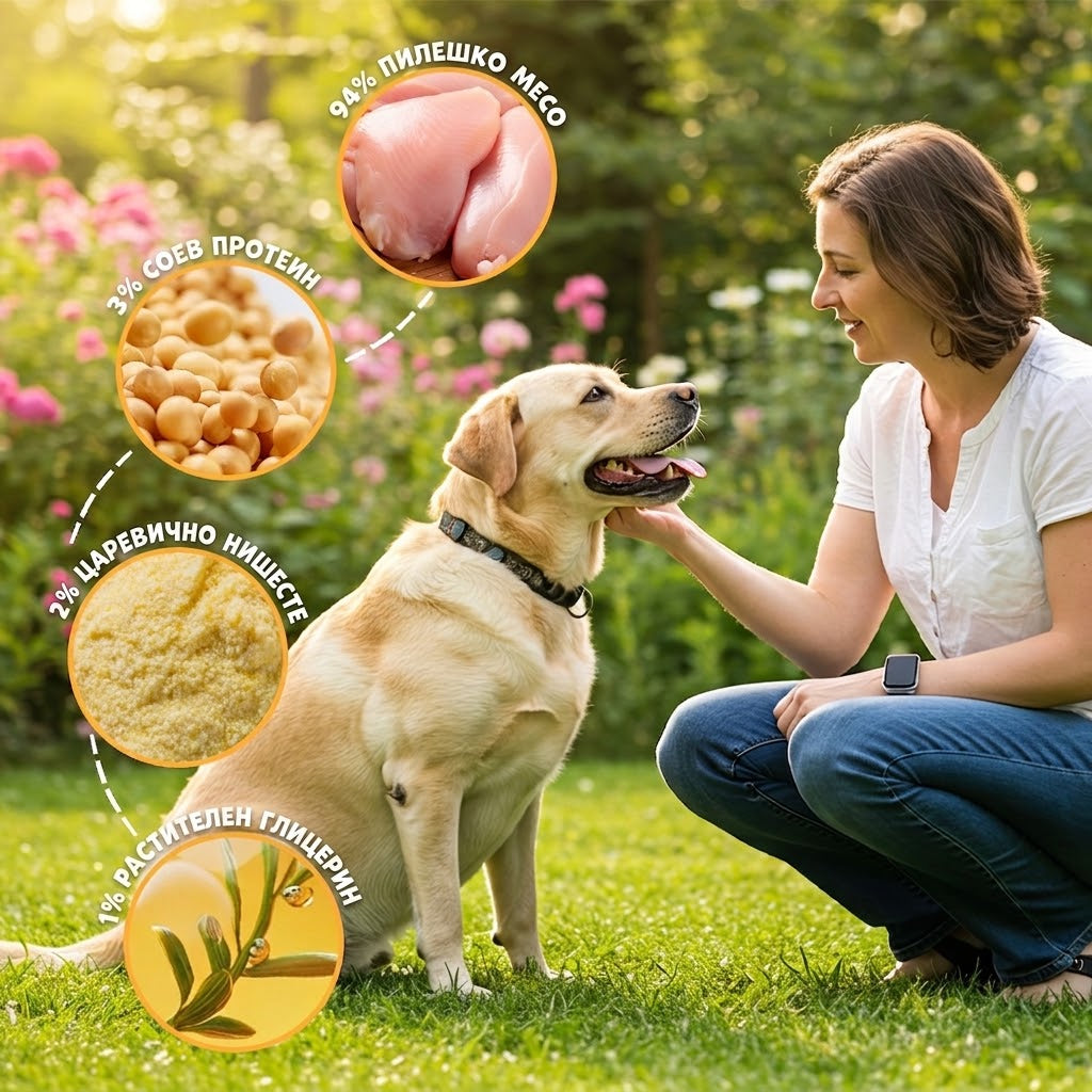 UniQ Pets Dog Snacks Meaty Soft Chicken Twists Меки пилешки лакомства за кучета 500gr