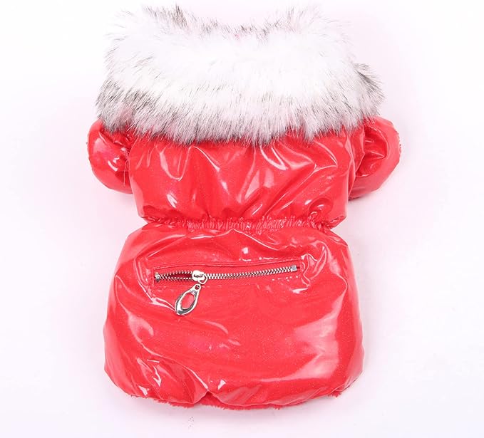 Glossy Red Jacket – лъскаво червено зимно яке за куче