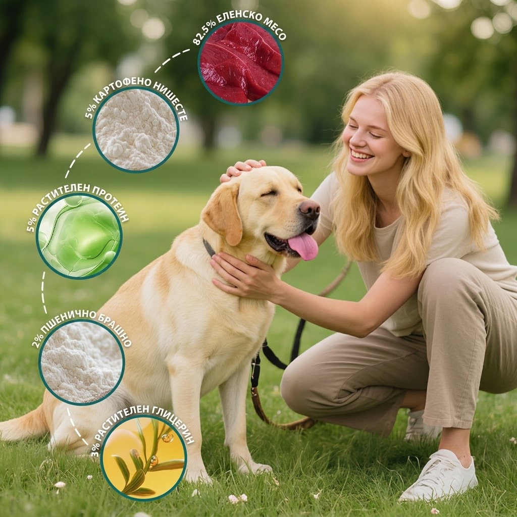 Uniq Pets Meaty Venison Fillets – лакомства за кучета с еленско месо, 300 г