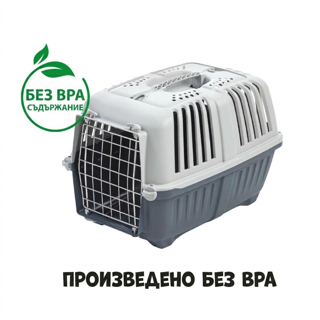 MPS Pratiko 2 Metal, Plastic Pet Carrier for Dogs and Cats up to 15 kg, 55 × 36 × 36 cm