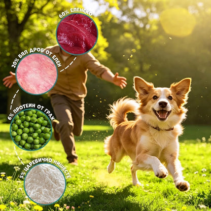Uniq Pets Meaty Venison & Cartilage Fillets – лакомства за кучета с еленско и хрущял, 500 г