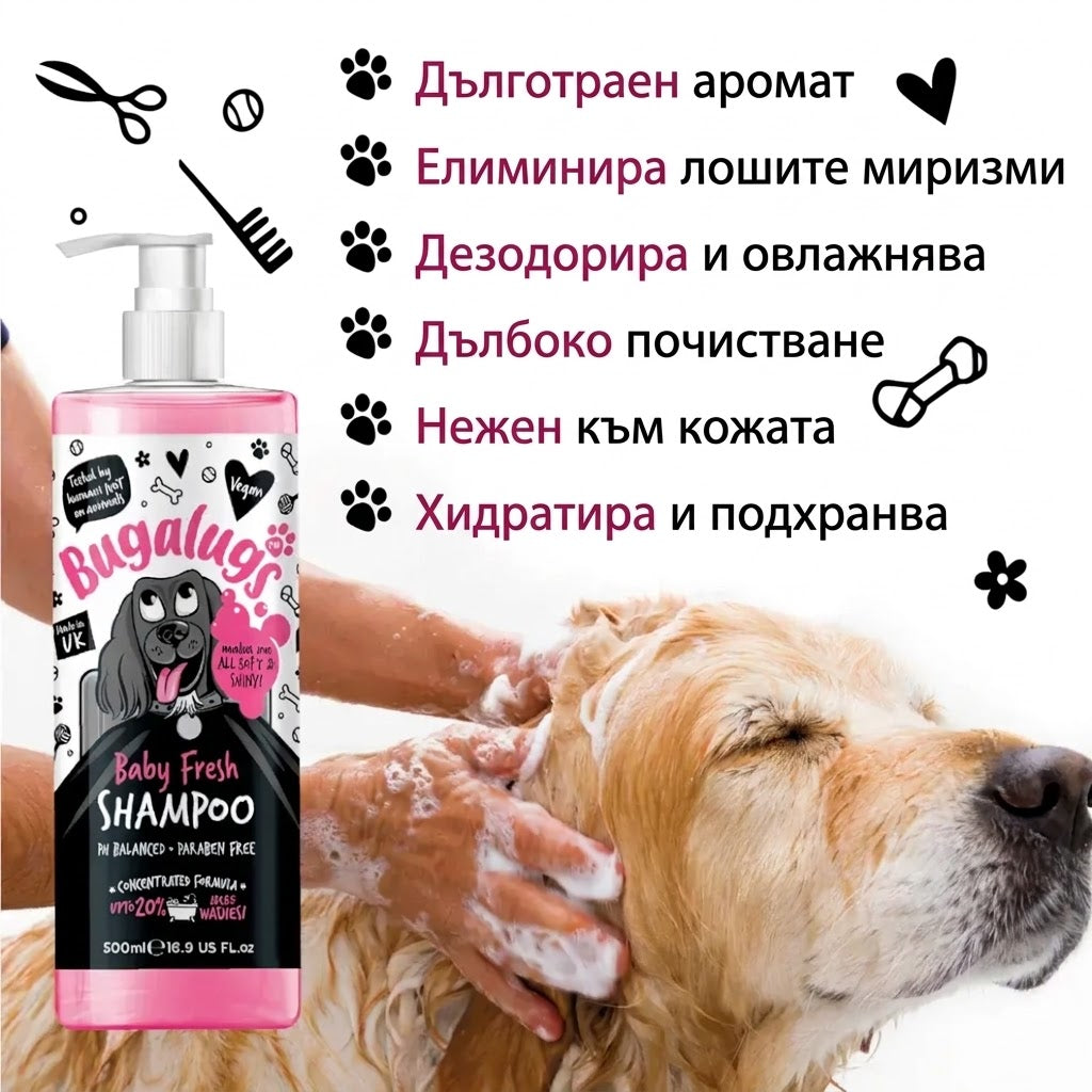 Bugalugs Baby Fresh Dog Shampoo – Шампоан „Baby Fresh“ за кучета