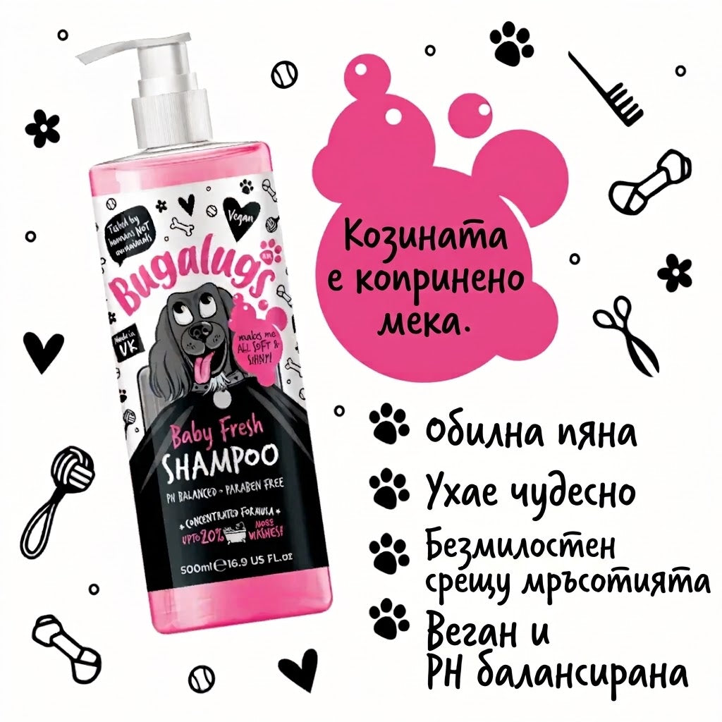 Bugalugs Baby Fresh Dog Shampoo – Шампоан „Baby Fresh“ за кучета
