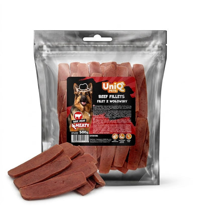 Uniq Pets Dog Snacks Meaty Beef Fillets говежди филета за кучета, 500 г