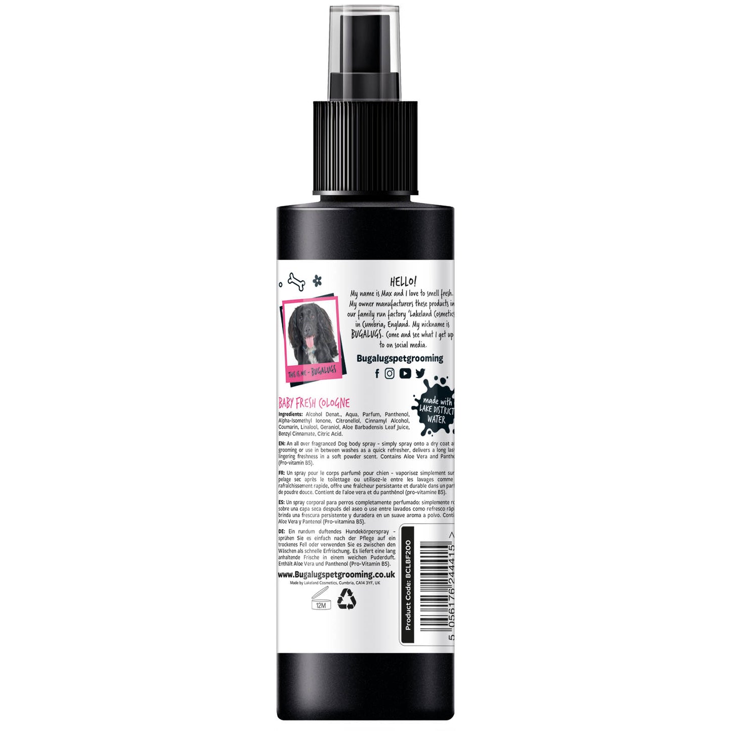 Парфюм за домашни любимци Bugalugs Baby Fresh 200ml