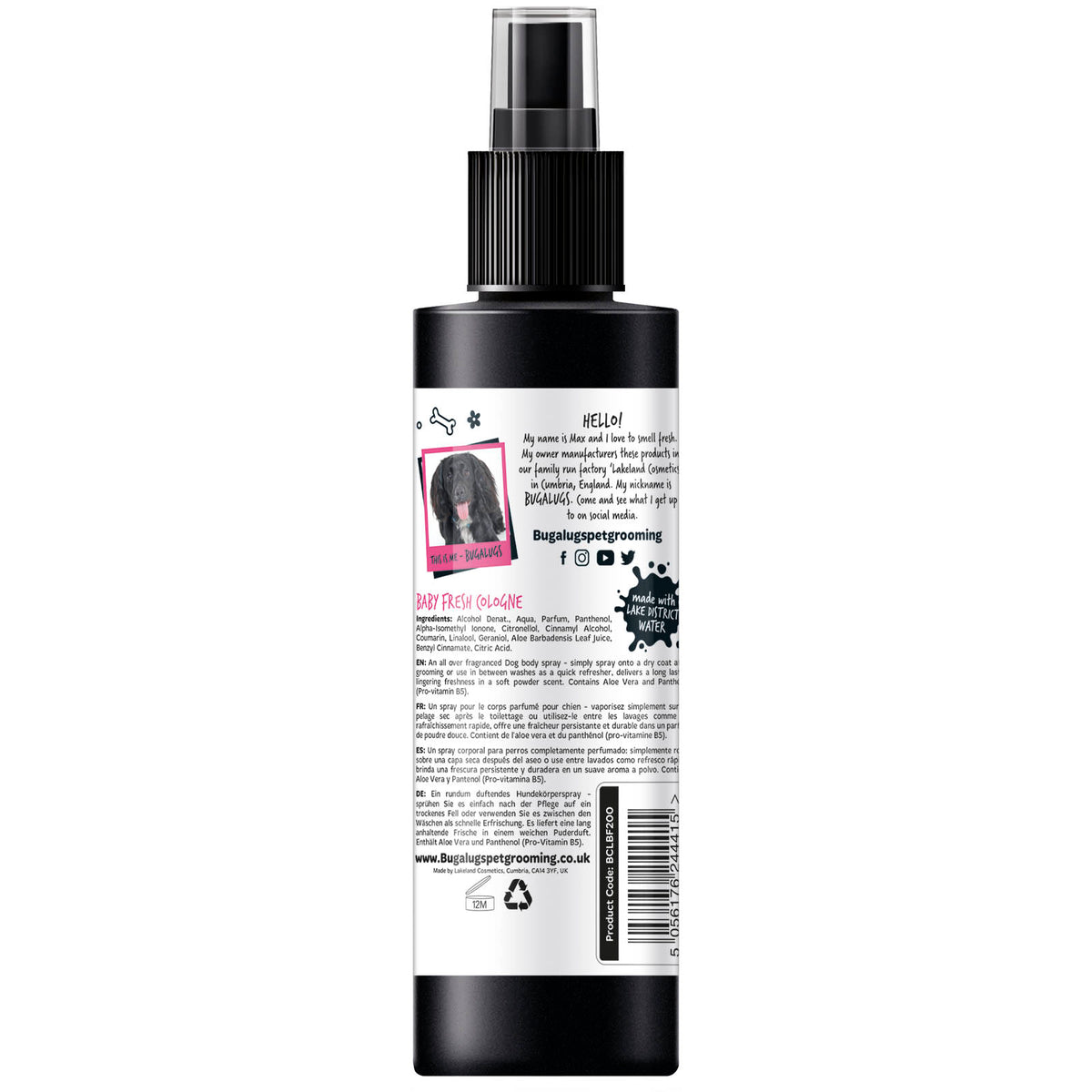Парфюм за домашни любимци Bugalugs Baby Fresh 200ml