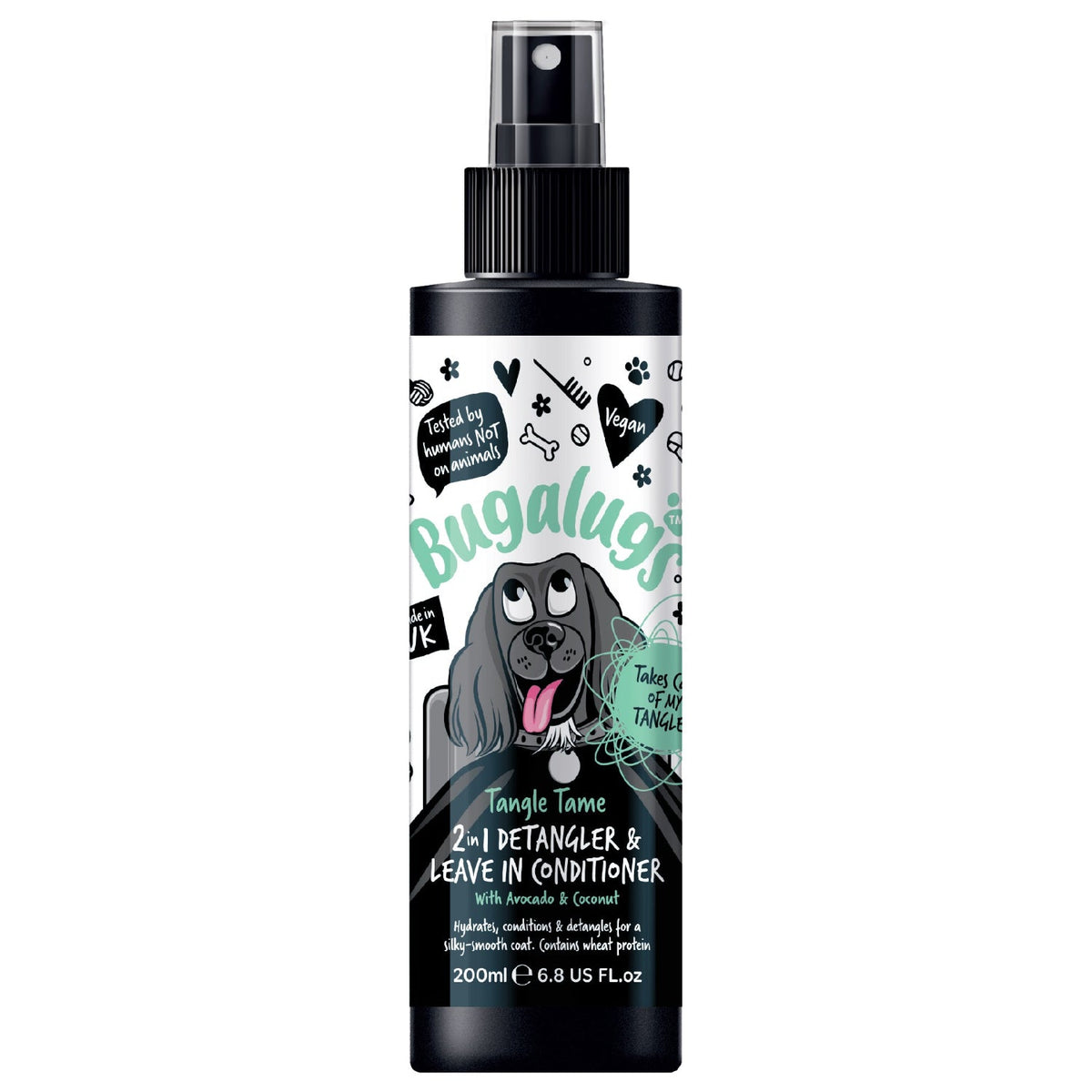 Bugalugs Tangle Tame Detangle & Conditioning Spray спрей за разресване с авокадо и кокос 200ml
