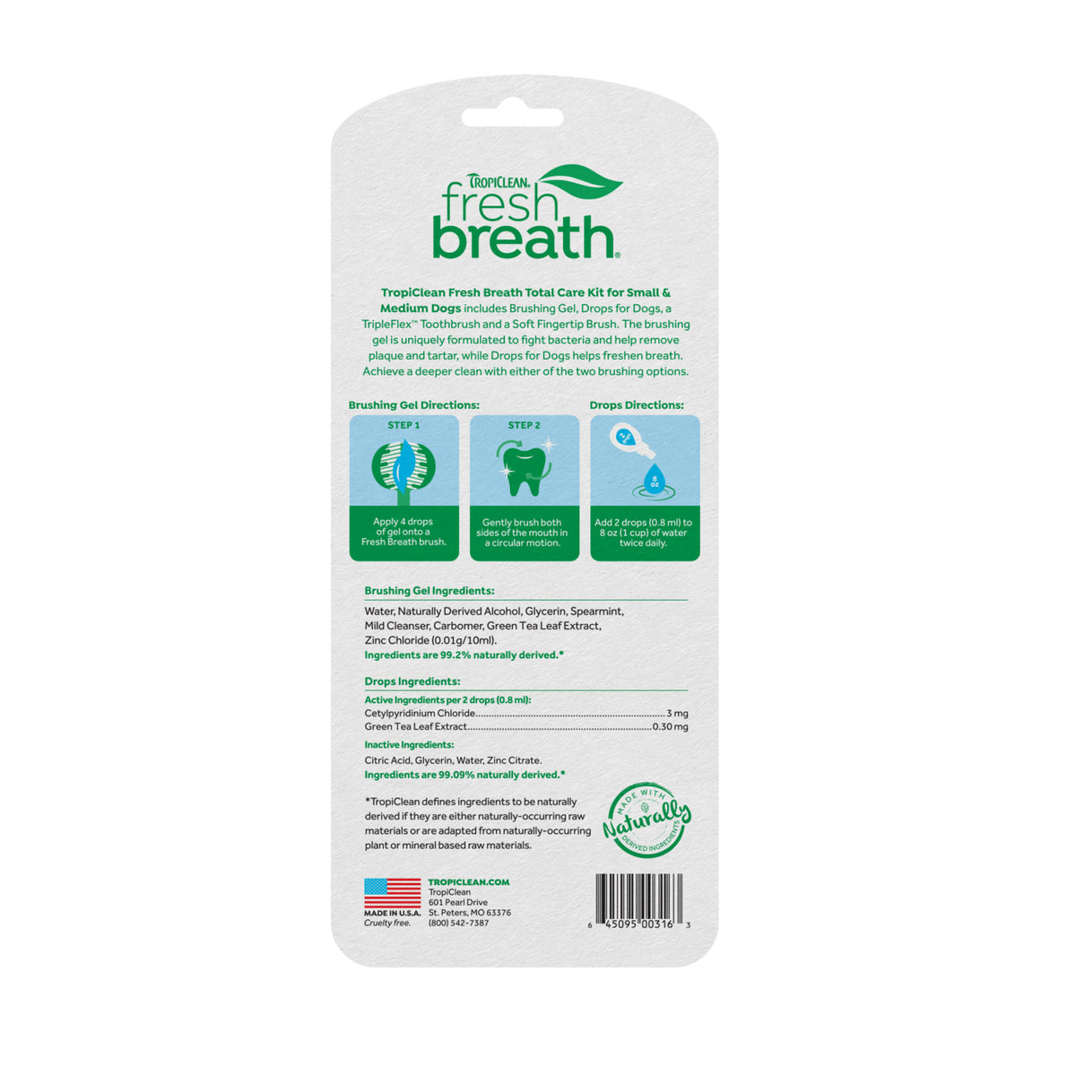TropiClean Fresh Breath Комплект против Плака и Зъбен Камък (S/M)