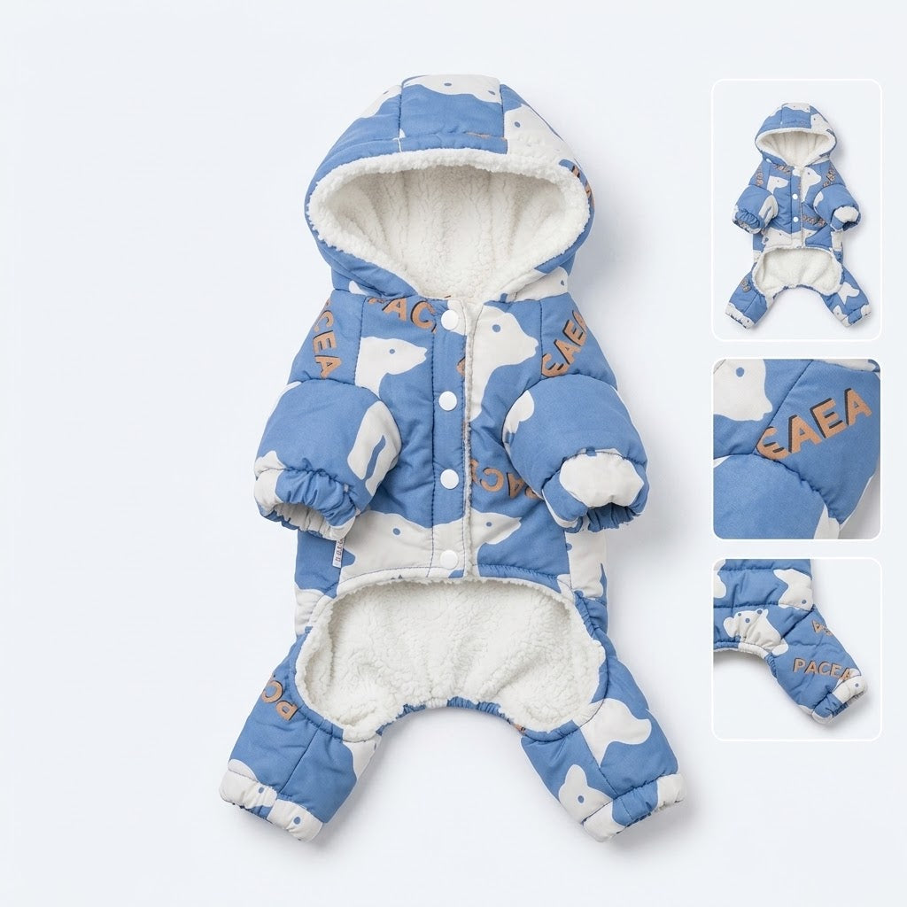 PGEAEA Blue Winter Snowsuit for Dogs