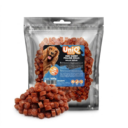 Uniq Pets Dog Snacks Sniffy Rabbit Sausages – меки лакомства за кучета със заешко, 500 г