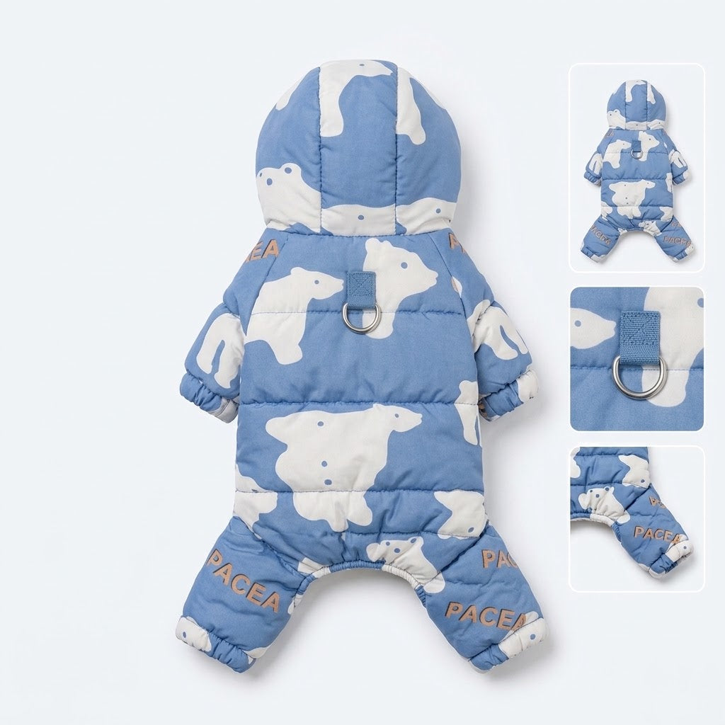 PGEAEA Blue Winter Snowsuit for Dogs