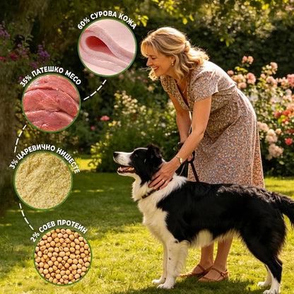 UniQ Pets Dog Snacks duck wraps rawhide sticks - Патешко филе увито на пръчка от сурова кожа 17cm, 500gr