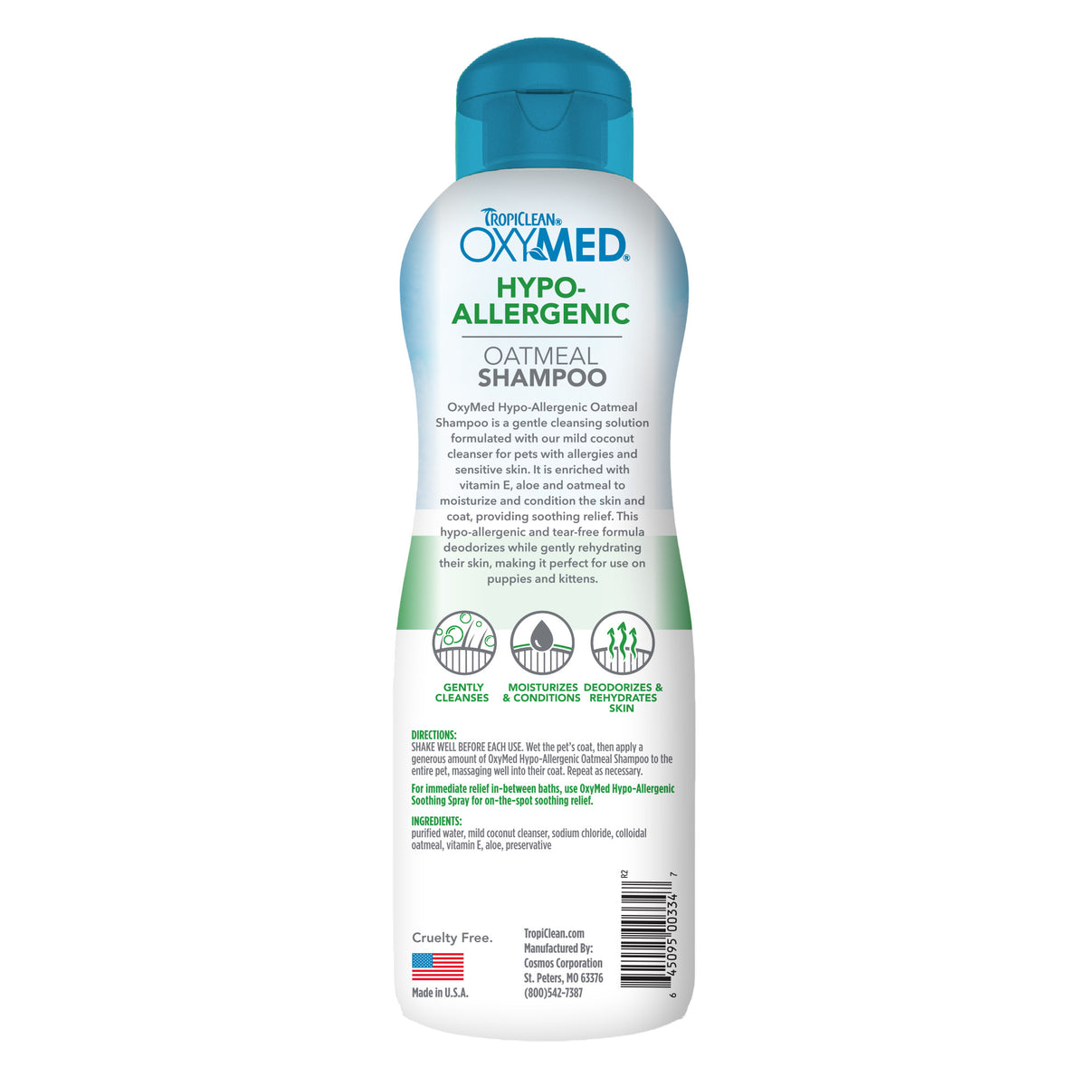 TropiClean Oxymed Хипоалергенен Шампоан с Овесени Ядки